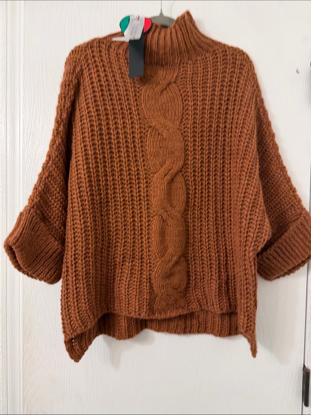 Berretti Wool Alpaca Cozy Chunky Cable-Knit Turtleneck Sweater Made in Italy NWT